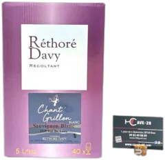 aperçu du vin Vin de France Chant Grillon Blanc Bag in Box Domaine Réthoré Davy