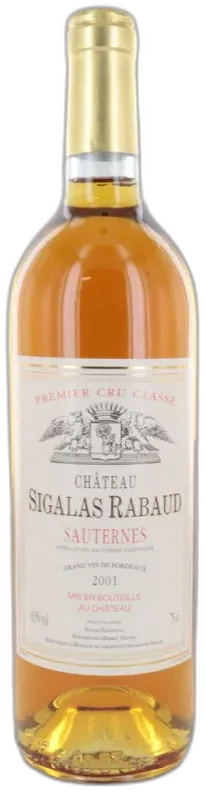 photo du vin Château "Sigalas-Rabaud" Premier Cru Sauternes Blanc