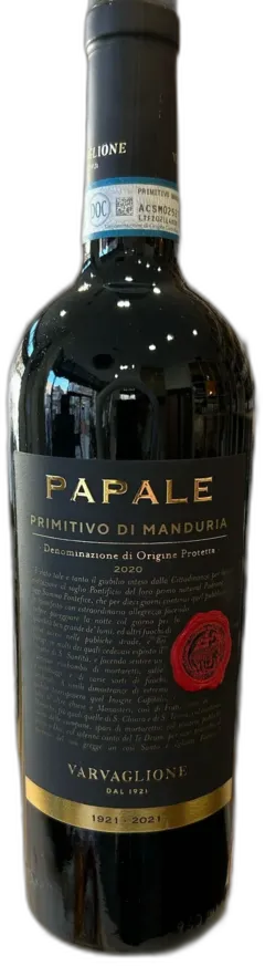 photos du vin Primitivo di Manduria Dop Papale Varvaglione