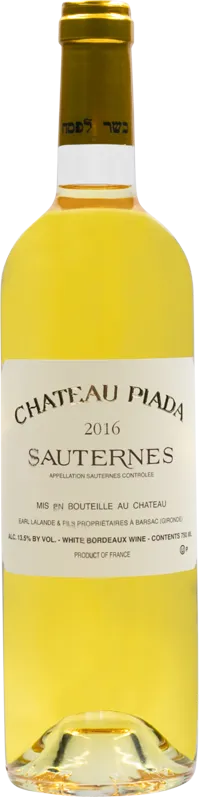 vue du vin Château Piada Sauternes