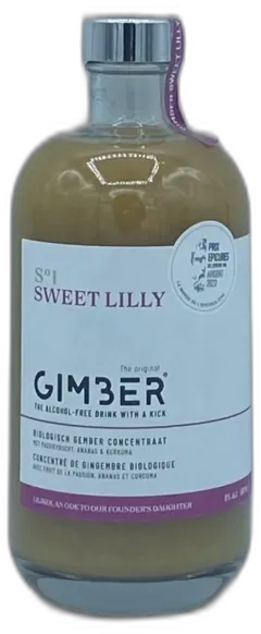 vue du vin Concentré de Gingembre Biologique s°1 Sweet Lilly Sans Alcool 500ml Gimber