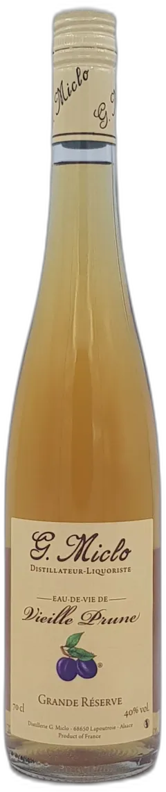 vue du vin Eau de Vie de Vieille Prune Grande Reserve Maison Miclo