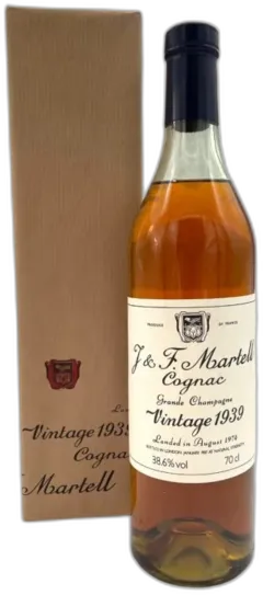 photo du vin Martell Vintage 1939 Grande Champagne