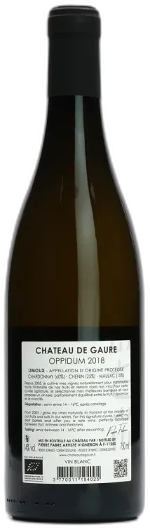 image du vin Limoux Sec Oppidum Château de Gaure 2019