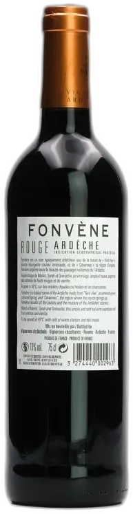 photo du vin Fonvene Rouge Vignerons Ardechois