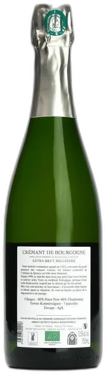 image du vin Crémant de Bourgogne Extra Brut Gruhier Bio