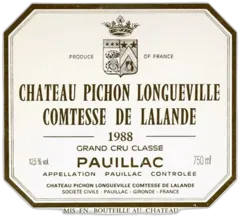 photo du vin Château Pichon Longueville Comtesse de Lalande
