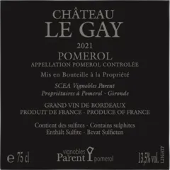 image du vin Château le Gay