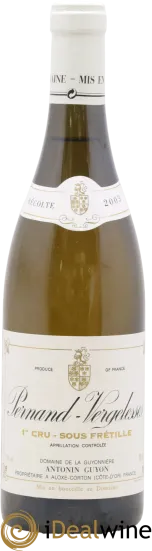 photo du vin Antonin Guyon Pernand-Vergelesses 1er Cru Sous Frétille