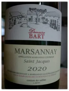 photo Marsannay Saint Jacques Domaine Bart 2020