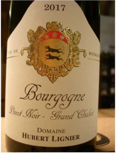 photo Bourgogne Rouge Pinot Noir Hubert Lignier 2017