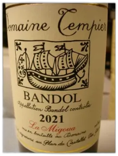 photo Bandol Rouge la Migoua Tempier 2021