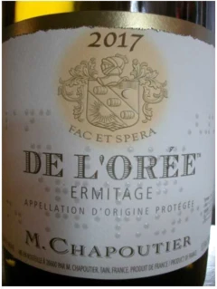 photo Hermitage Blanc de l'Orée Chapoutier 2017