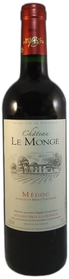 vue du vin Domaines Fabre Château le Monge Aop Médoc Vin Rouge