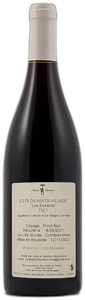 photo du vin Jérémy Recchione Côte de Nuits Villages les Essards