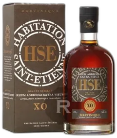 vue du vin Habitation Saint Etienne Rhum Extra-Vieux Agricole de Martinique "xo Grande Réserve" Brun Giftbox