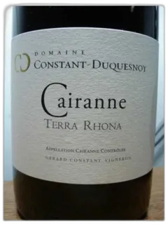 photo Cairanne Rouge Terra Rhona Domaine Constant Duquesnoy 2020