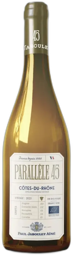 image du vin Paul Jaboulet "Parallele 45" Côtes du Rhône Blanc Bio