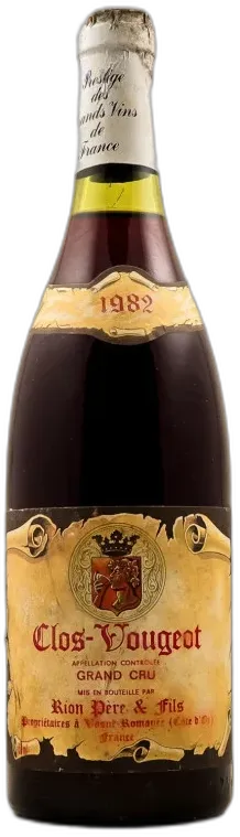 photo du vin Rion Père et Fils Clos Vougeot 1982