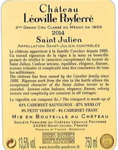 illustration du vin Château Léoville Poyferré