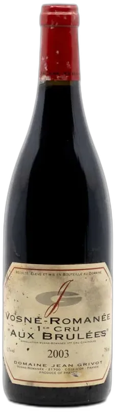 photo du vin Grivot Jean Nuits Saint Georges 1er Cru Aux Brûlées 2003
