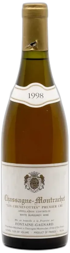 vue du vin Fontaine Gagnard Chassagne Montrachet 1er Cru les Chenevottes 1998