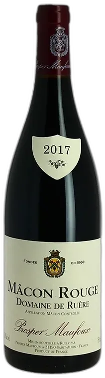 aperçu du vin Mâcon Rouge Domaine de Ruère Vin de Bourgogne Prospère Maufoux