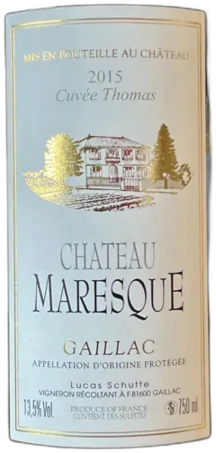 photo du vin Cuvée Thomas