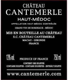 image du vin Château Cantemerle
