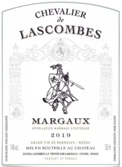 capture du vin Chevalier de Lascombes