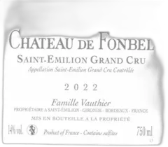 capture du vin Château "de Fonbel" Saint-Emilion Grand Cru Rouge Saint-Émilion Grand Cru