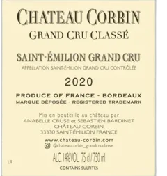 photo du vin Château Corbin