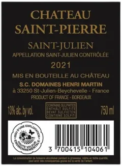 aperçu du vin Saint Pierre