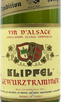 photo du vin Gewurztraminer, Maison Klipfel