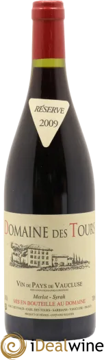 photo du vin Domaine des Tours Merlot-Syrah