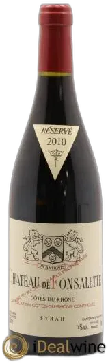 photo du vin Côtes-du-Rhône Cuvée Syrah Château de Fonsalette