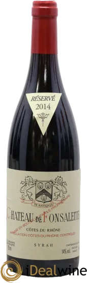 photo du vin Côtes-du-Rhône Cuvée Syrah Château de Fonsalette