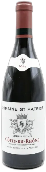 vue du vin Domaine st Patrice Vieilles Vignes Côtes du Rhône