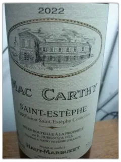 photo du vin Chateau Mac Carthy