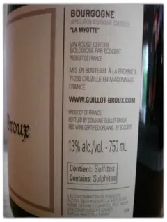 photo du vin Domaine Guillot-Broux, la Myotte