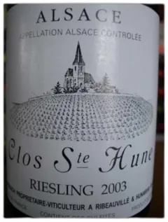 vue du vin Alsace Riesling Clos Sainte-Hune Trimbach