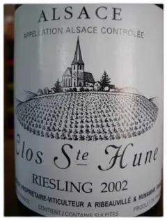 vue du vin Alsace Riesling Clos Sainte-Hune Trimbach