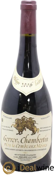 aperçu du vin Philippe Leclerc Gevrey Chambertin 1er Cru "Combe Aux Moines" 2016
