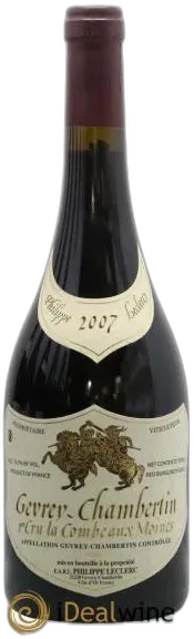 aperçu du vin Philippe Leclerc Gevrey Chambertin 1er Cru "Combe Aux Moines" 2016