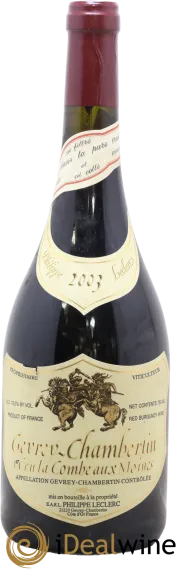 aperçu du vin Philippe Leclerc Gevrey Chambertin 1er Cru "Combe Aux Moines" 2016