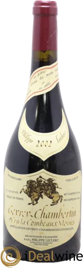 aperçu du vin Philippe Leclerc Gevrey Chambertin 1er Cru "Combe Aux Moines" 2016