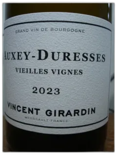 photo du vin Auxey Duresses Blanc Vieilles Vignes Vincent Girardin