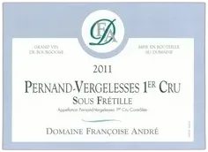 photo du vin Domaine Françoise André Pernand-Vergelesses Sous Frétille 1er Cru Blanc