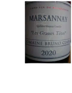 photo Marsannay les Grasses Tetes Bruno Clair 2020