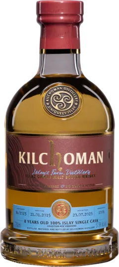 vue du vin Kilchoman Single Malt Scotch Whisky "8 Ans Islay Barley Fermentation 100h - Bourbon Barrel Single Cask - New Vibrations" 2015